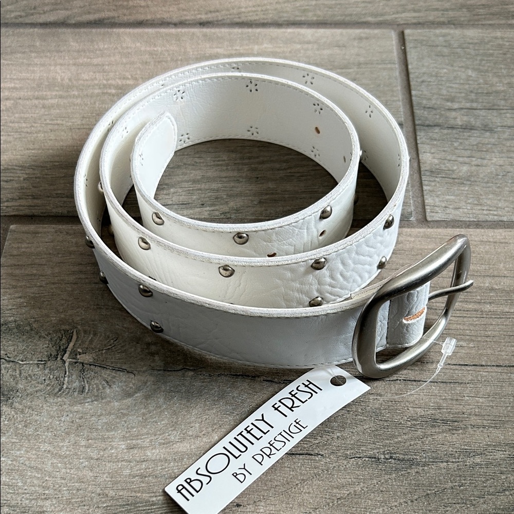 White Studded Belt by Absolutely Fresh